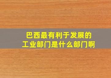 巴西最有利于发展的工业部门是什么部门啊