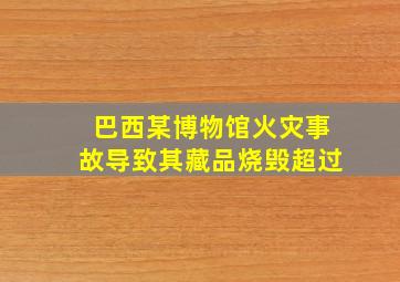 巴西某博物馆火灾事故导致其藏品烧毁超过