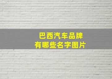 巴西汽车品牌有哪些名字图片