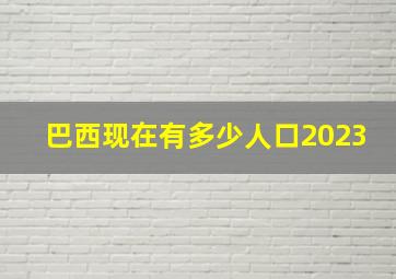 巴西现在有多少人口2023