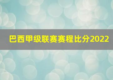 巴西甲级联赛赛程比分2022