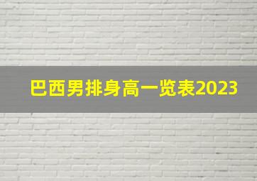 巴西男排身高一览表2023