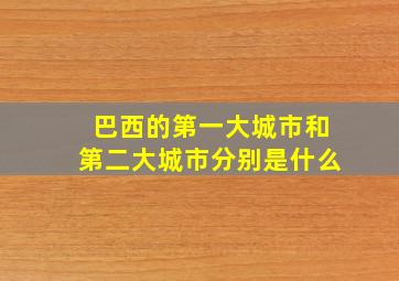 巴西的第一大城市和第二大城市分别是什么