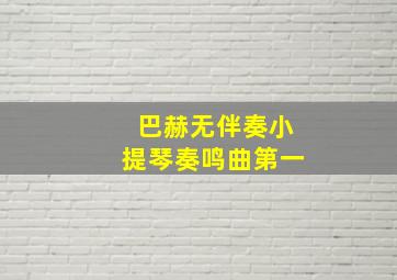 巴赫无伴奏小提琴奏鸣曲第一