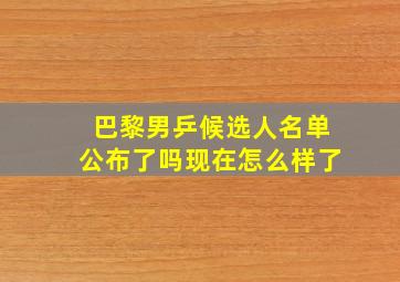 巴黎男乒候选人名单公布了吗现在怎么样了