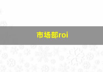 市场部roi