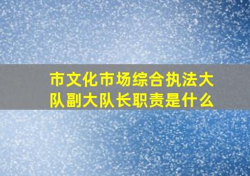 市文化市场综合执法大队副大队长职责是什么