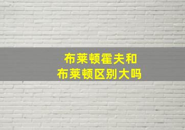 布莱顿霍夫和布莱顿区别大吗