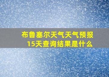 布鲁塞尔天气天气预报15天查询结果是什么