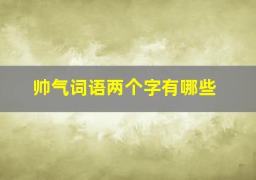 帅气词语两个字有哪些