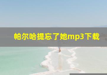 帕尔哈提忘了她mp3下载