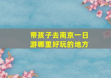 带孩子去南京一日游哪里好玩的地方