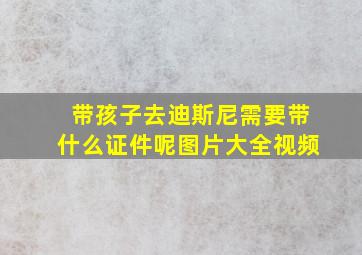 带孩子去迪斯尼需要带什么证件呢图片大全视频