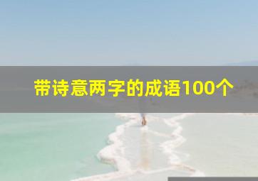 带诗意两字的成语100个