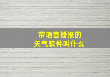 带语音播报的天气软件叫什么