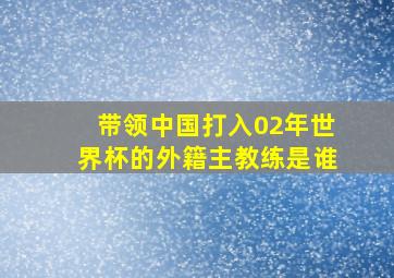 带领中国打入02年世界杯的外籍主教练是谁