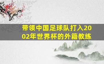 带领中国足球队打入2002年世界杯的外籍教练