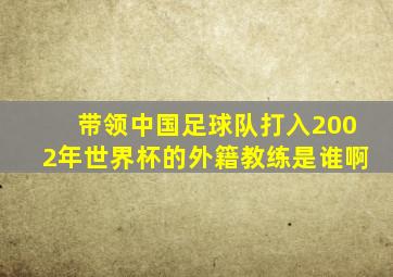 带领中国足球队打入2002年世界杯的外籍教练是谁啊