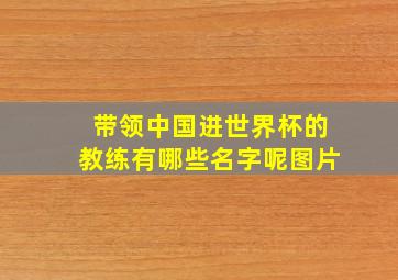 带领中国进世界杯的教练有哪些名字呢图片