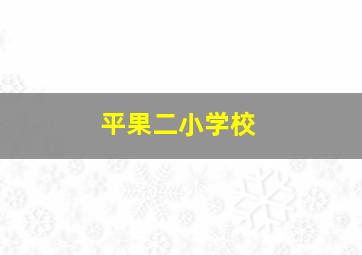 平果二小学校