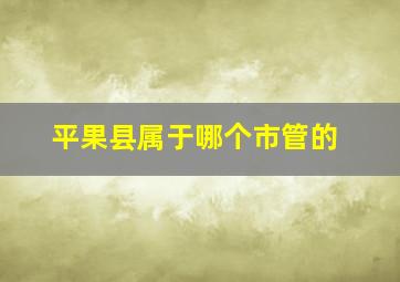 平果县属于哪个市管的