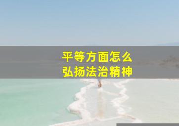 平等方面怎么弘扬法治精神