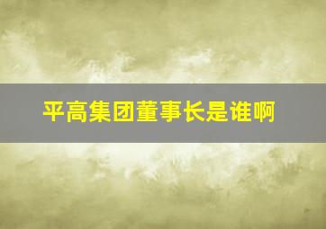 平高集团董事长是谁啊