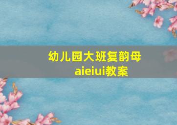 幼儿园大班复韵母aieiui教案