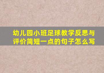 幼儿园小班足球教学反思与评价简短一点的句子怎么写