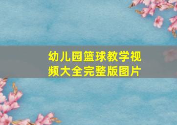 幼儿园篮球教学视频大全完整版图片