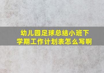 幼儿园足球总结小班下学期工作计划表怎么写啊