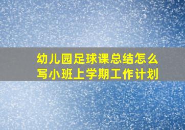 幼儿园足球课总结怎么写小班上学期工作计划