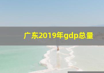 广东2019年gdp总量