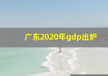 广东2020年gdp出炉