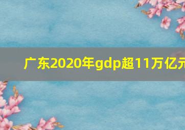 广东2020年gdp超11万亿元