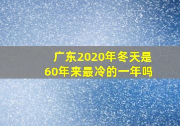 广东2020年冬天是60年来最冷的一年吗