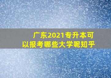 广东2021专升本可以报考哪些大学呢知乎