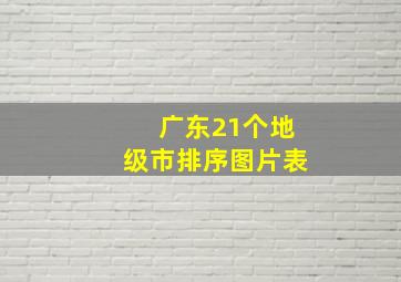 广东21个地级市排序图片表