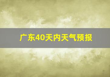 广东40天内天气预报