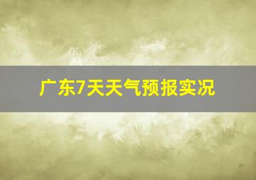 广东7天天气预报实况