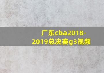 广东cba2018-2019总决赛g3视频