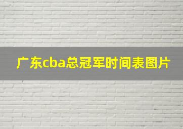 广东cba总冠军时间表图片