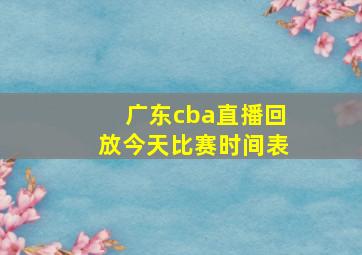 广东cba直播回放今天比赛时间表