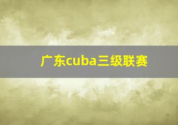 广东cuba三级联赛