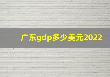 广东gdp多少美元2022