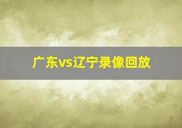 广东vs辽宁录像回放