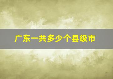 广东一共多少个县级市