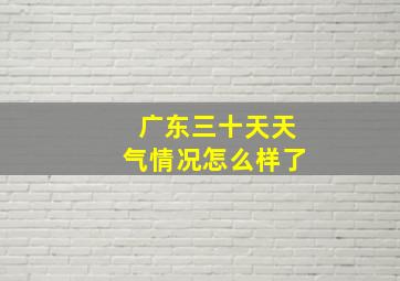 广东三十天天气情况怎么样了