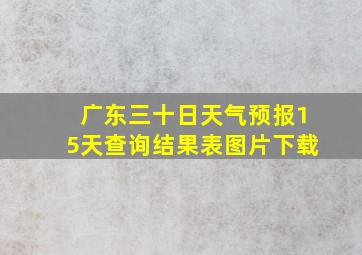 广东三十日天气预报15天查询结果表图片下载