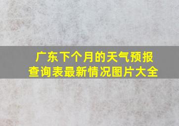 广东下个月的天气预报查询表最新情况图片大全